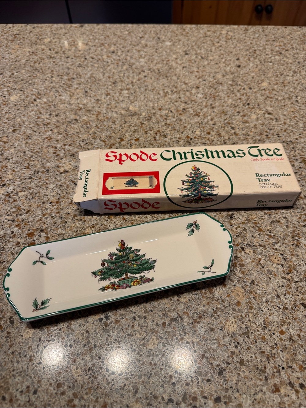 Vintage Spode Christmas Tree 9” Tray with original Box